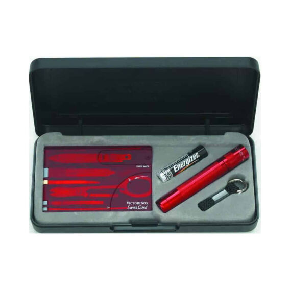 Victorinox Swiss Card + Maglite Fener Seti, Kırmızı - 1