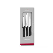 Victorinox 6.7113.3G Siyah Bıçak Seti, 3 Parça Hediye Kutulu - 1