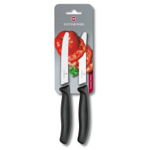 Victorinox 6.7833.B 11cm Siyah 2li Tırtıklı Domates ve Sofra Bıçağı, Blisterli Paket - 1