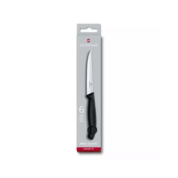 Victorinox 6.7233.6 11cm Siyah Biftek Bıçağı, 6 Parça - 1