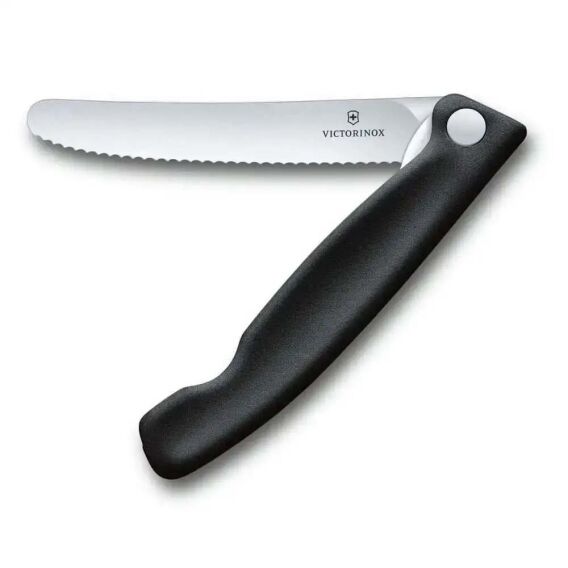 ​​​​​​​​​​​​​​​​​​​​​​​​​​​​​​Victorinox 6.7833.FB 11cm Siyah Tırtıklı Katlanabilir Domates Bıçağı - 1